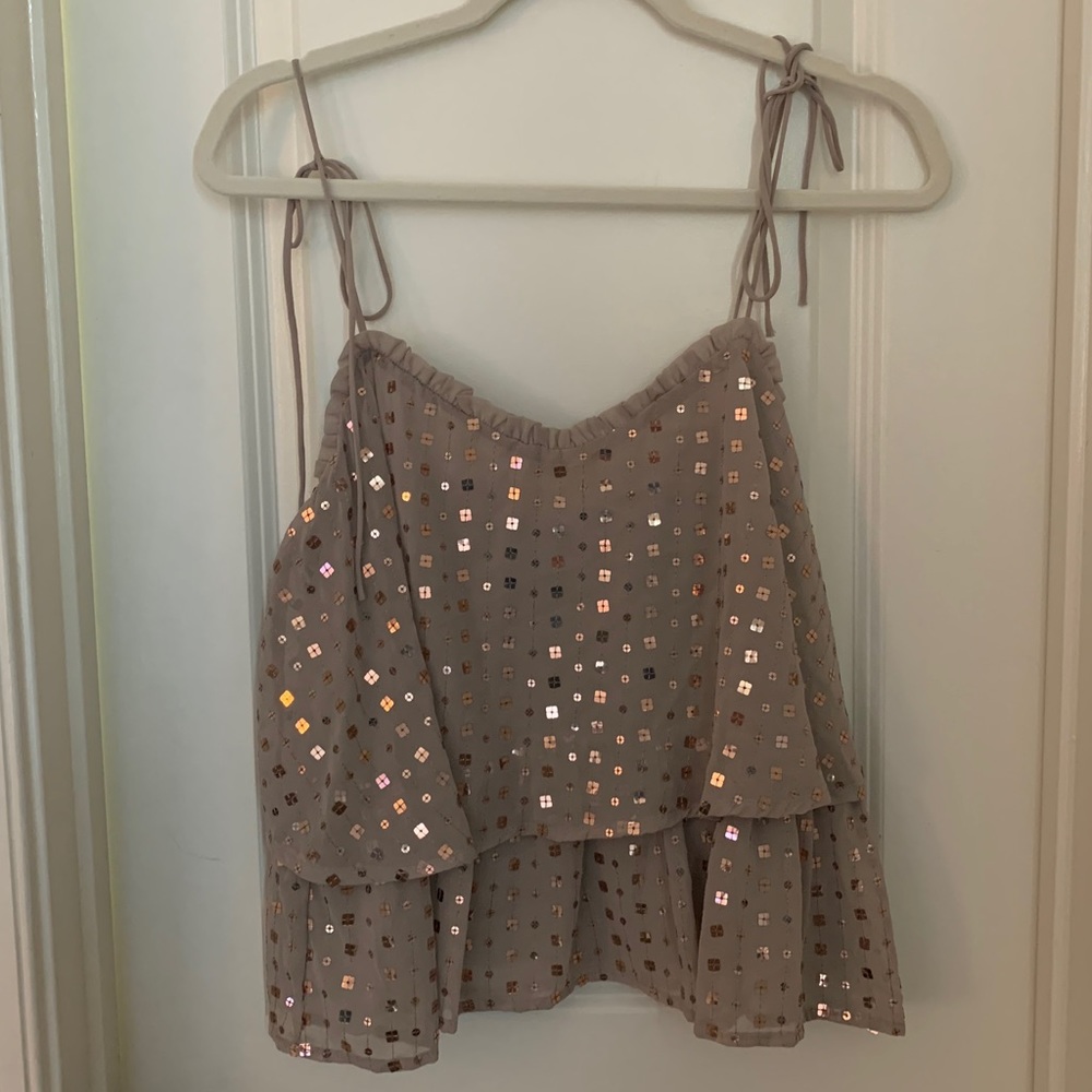 sequin tank! adjustable straps!